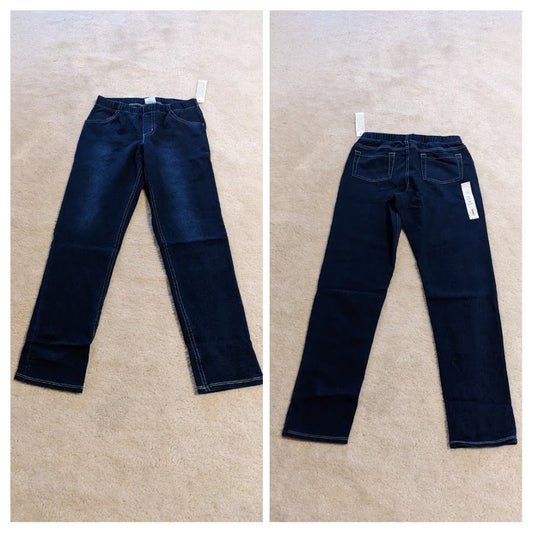 NEW($20)-Dk wash denim leggings - size Youth - 12 (L)
