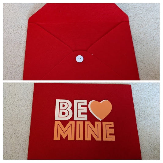 Red Be Mine Large Felt Envelope