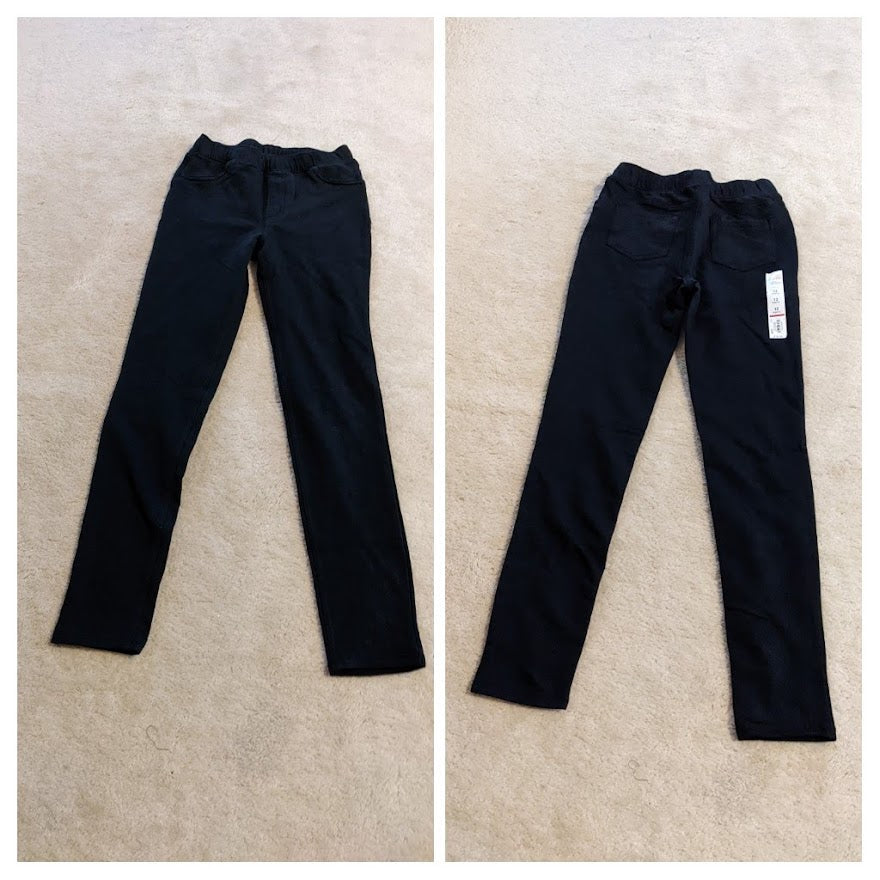 NEW($18) Black jeggings - size Youth - 12 (L)