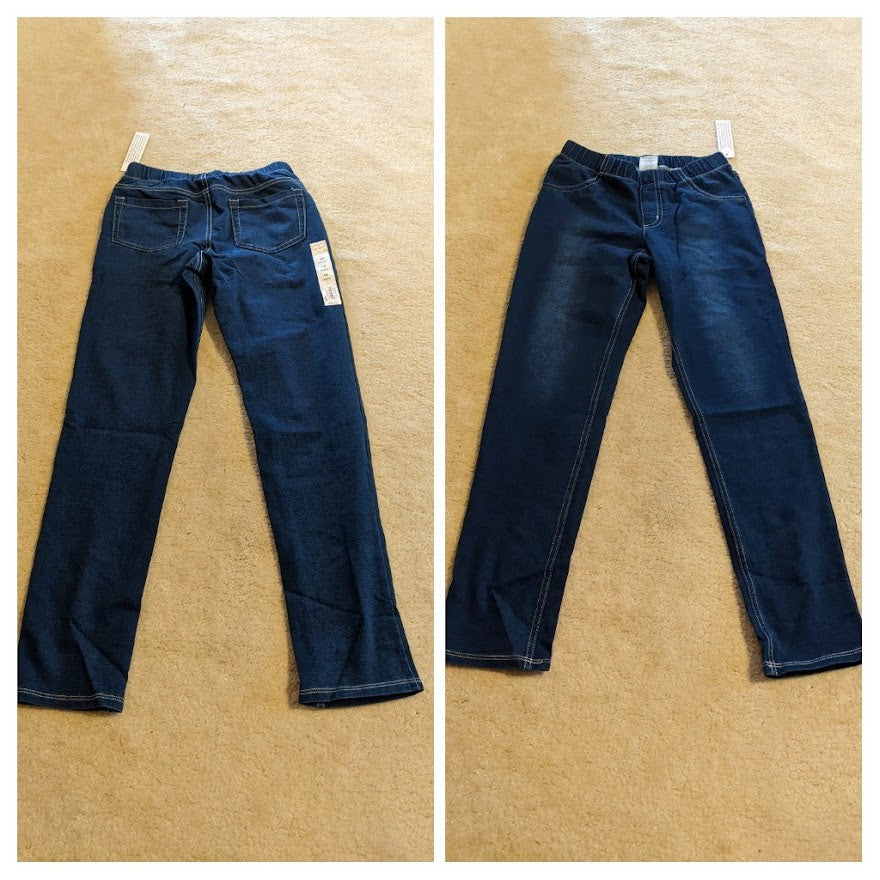 NEW($20)MED Wash denim leggings - size Youth - 10 (L)