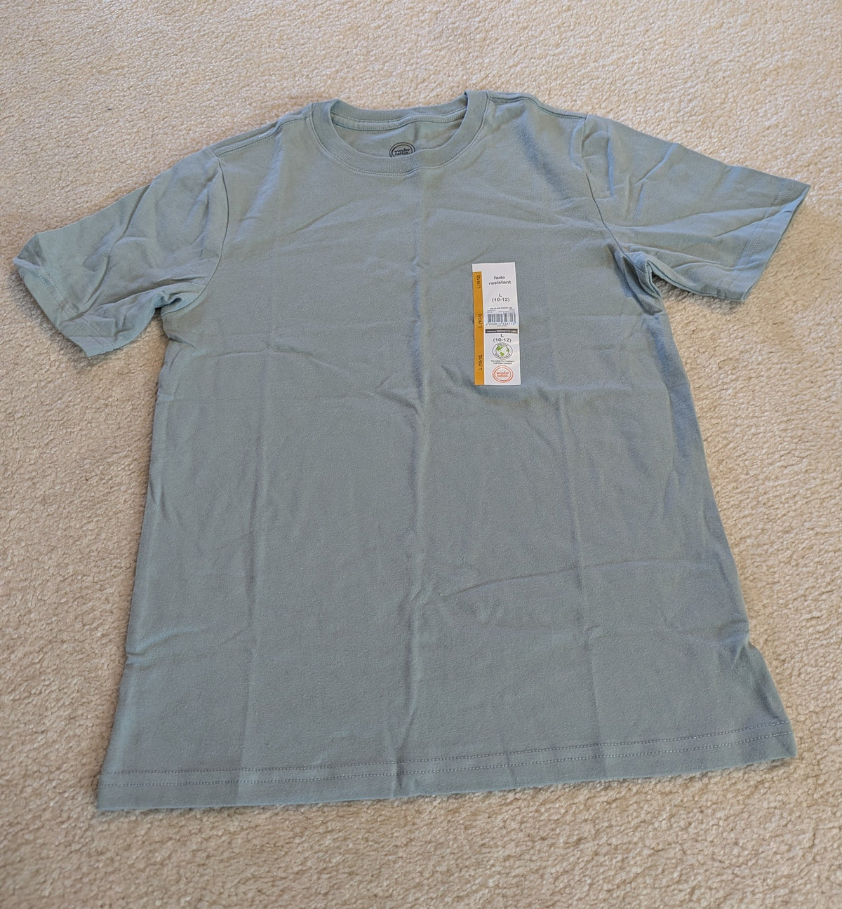 New! SS Lt green tshirt - size Youth - 10 (L)
