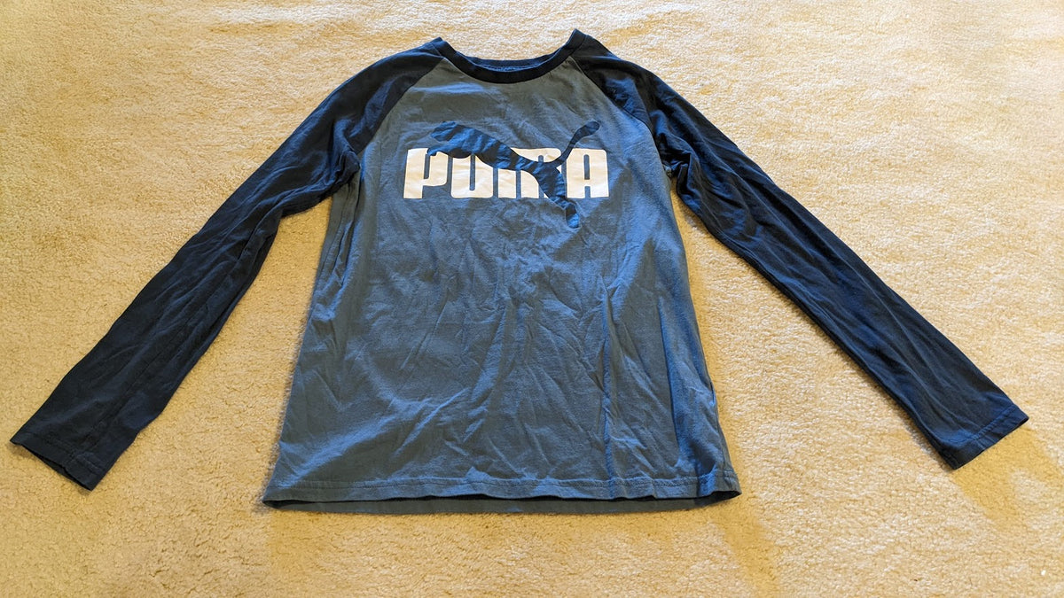 PUMA-LS Blue Shirt - size Youth - 14 (XL)