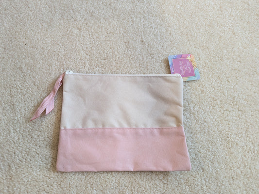 Pink/tan zipper Accessories bag