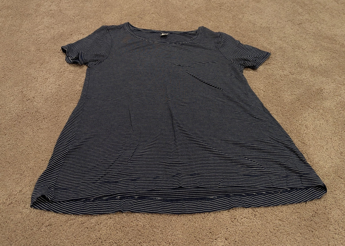Old Navy-blue/white Stripe SS shirt - size Women - S (4/6)