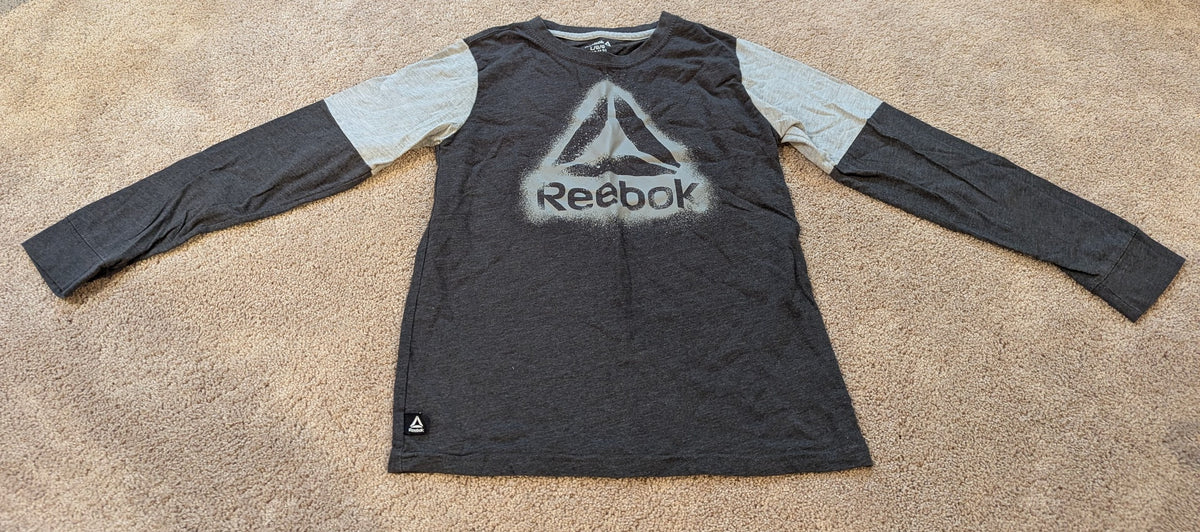 LS 2-tone grey shirt Reebok brand - size Youth - 10 (L)