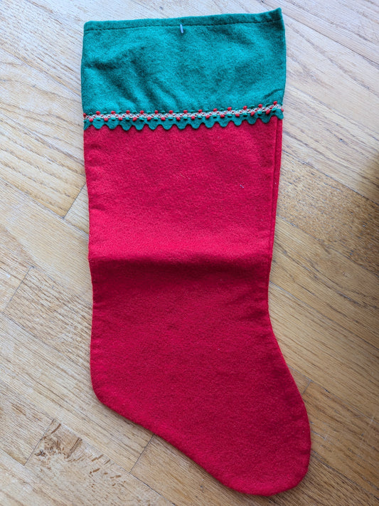 New! Felt stocking Green top