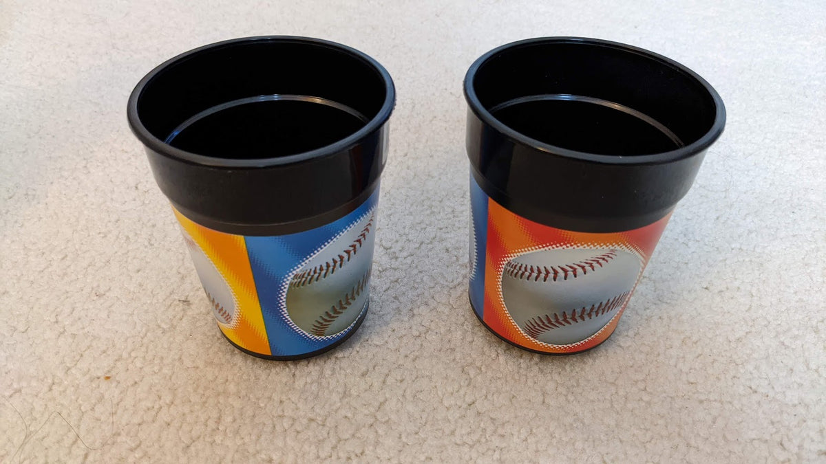 Pair of plastic Baseball cups