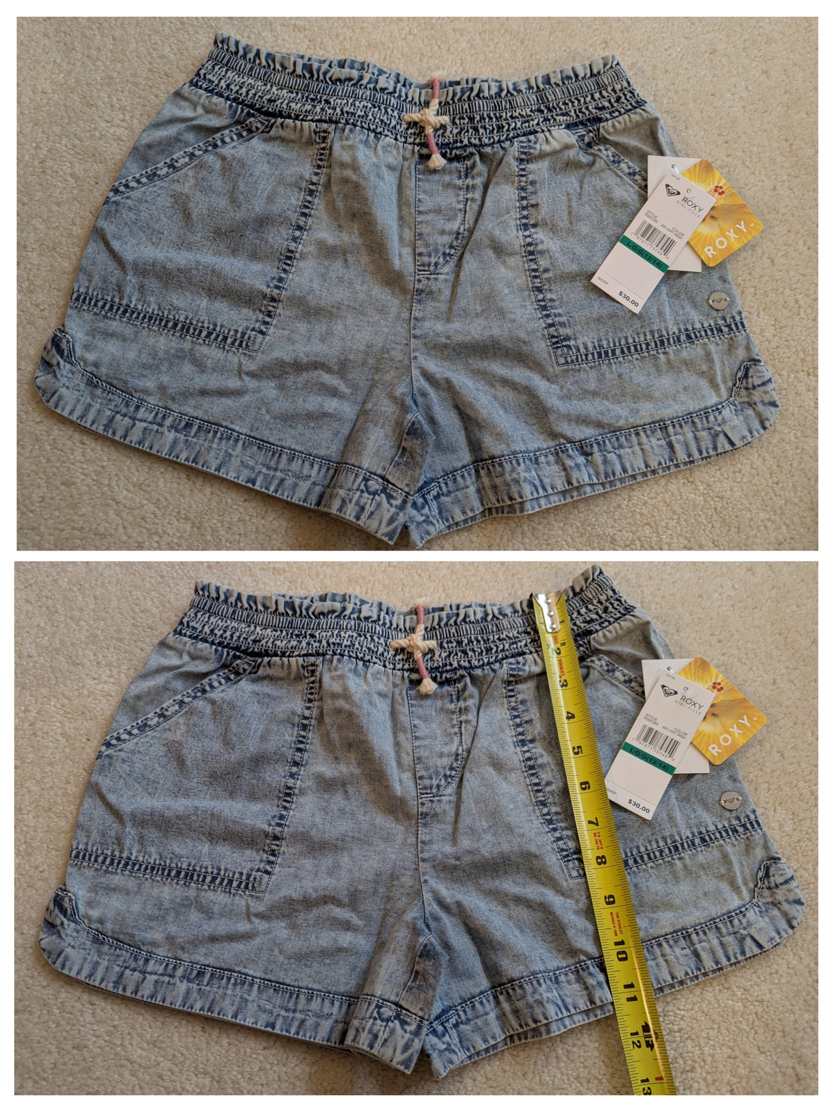 New! Pull on jean shorts W/pockets *retail $30 - size Youth - 12 (L)