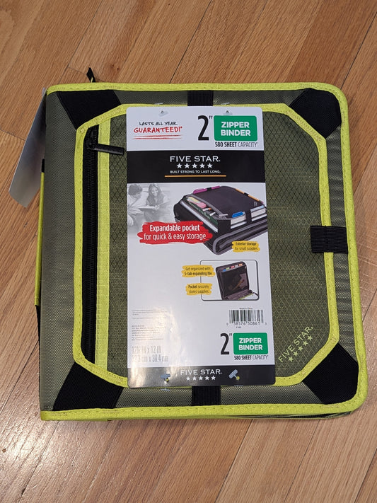 New! Green/lime 5 star Binder-Retail $25