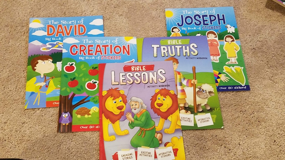 New-Set of 5 Religious Activity books w/sticker