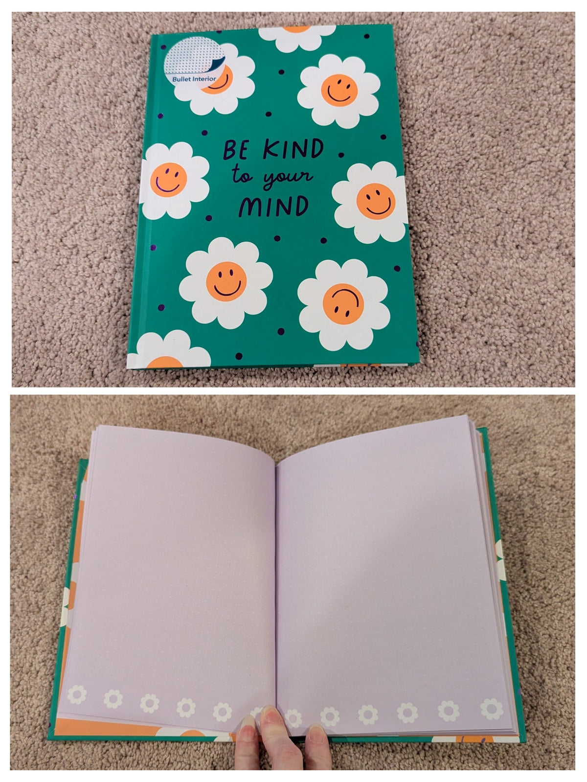 New! Green/daisy bullet Journal - hardcover