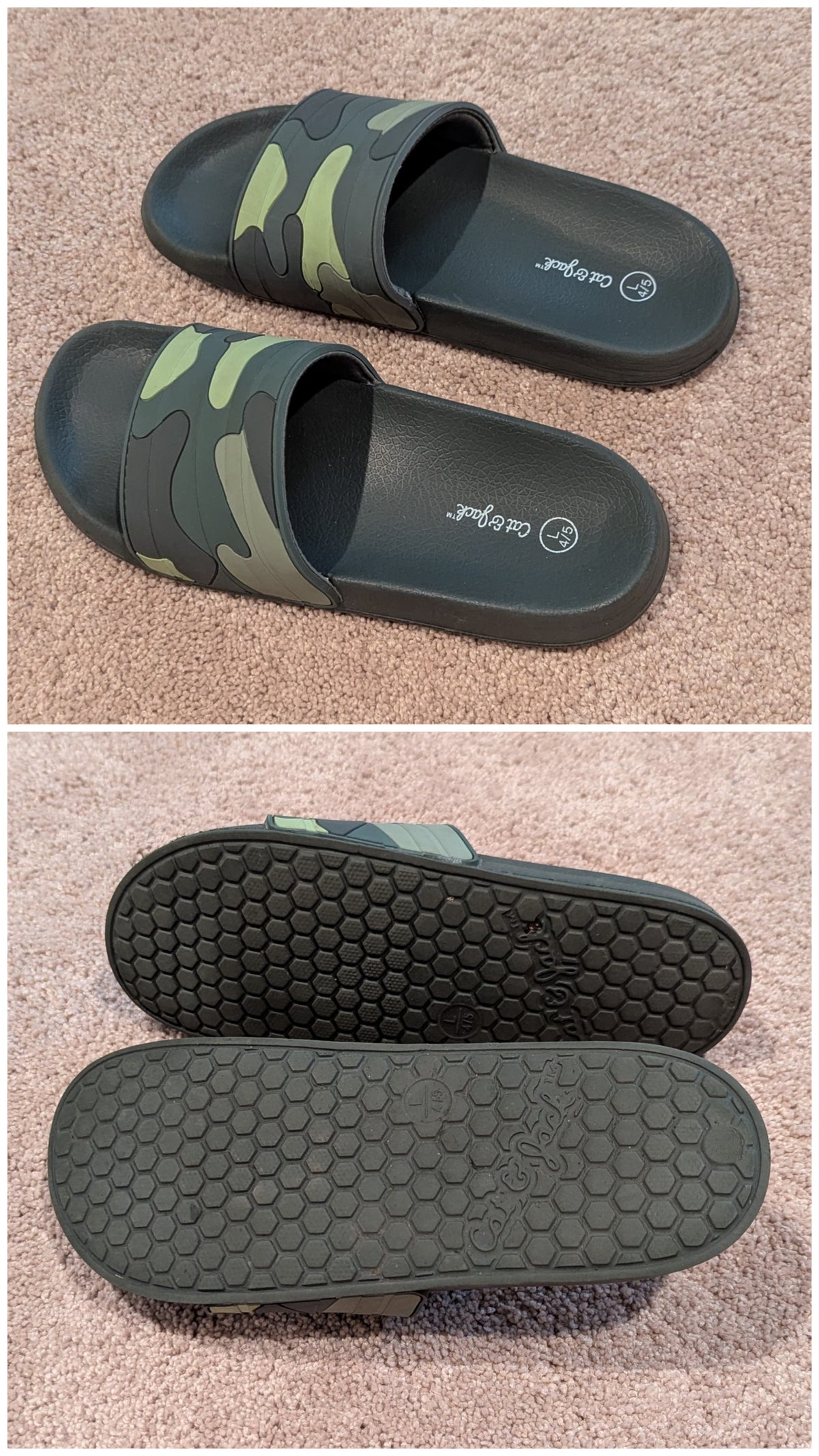 Green camo slides - size Shoes - Kids 4