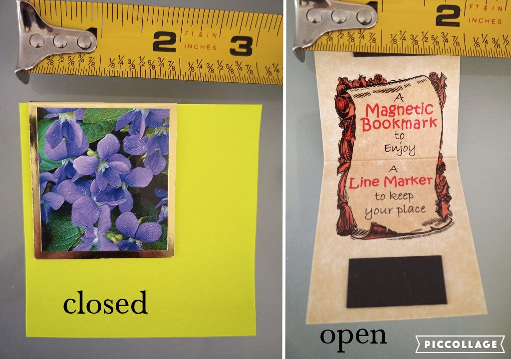 Magnetic bookmark Paper/purple flowers
