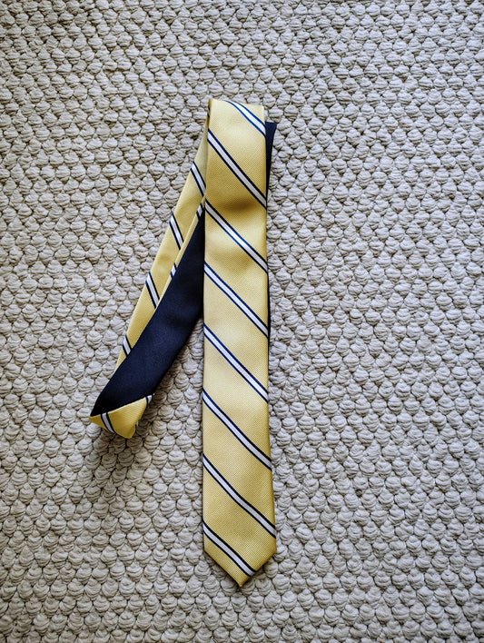 Tie: EUC - yellow with white/blue stripes