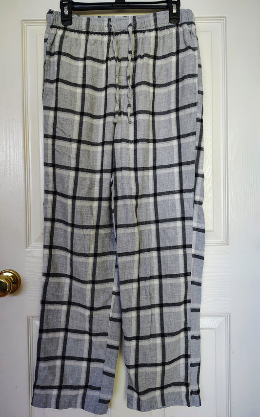 Pajama pants- Sonoma -GUC -gray/blk/wht plaid - size Teen/Men - S (29-31)