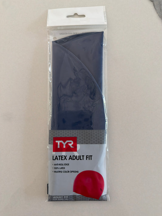 TYR adult swim cap Latex navy blue NEW