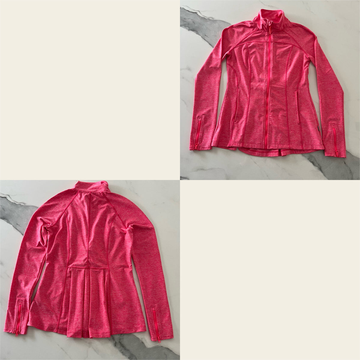 Mondetta pink full zip SzS 17.5C ruffle bk EC - size Women - S (4/6)