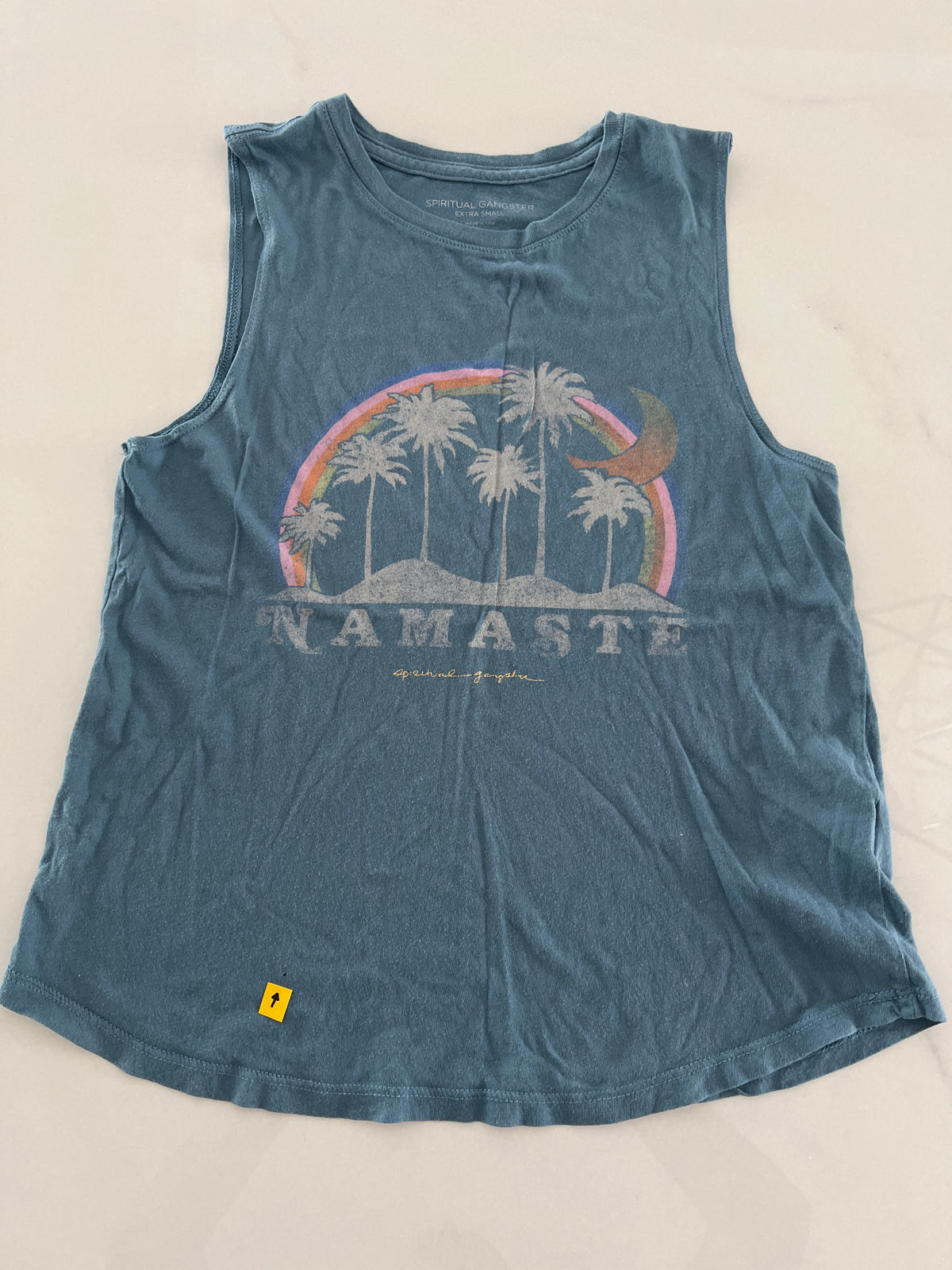 Spiritual Gangster tank SzXS lt blue Namaste GUC - size Junior - XS (0/1)