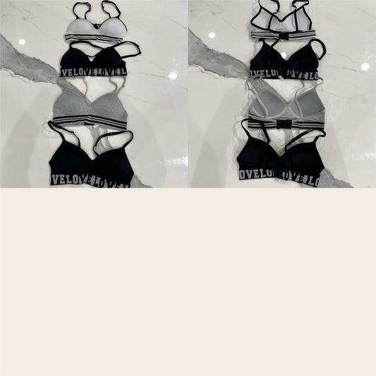 4 bras szS molded cups blk/gray/wht no underwr - size Junior - S (3/5)