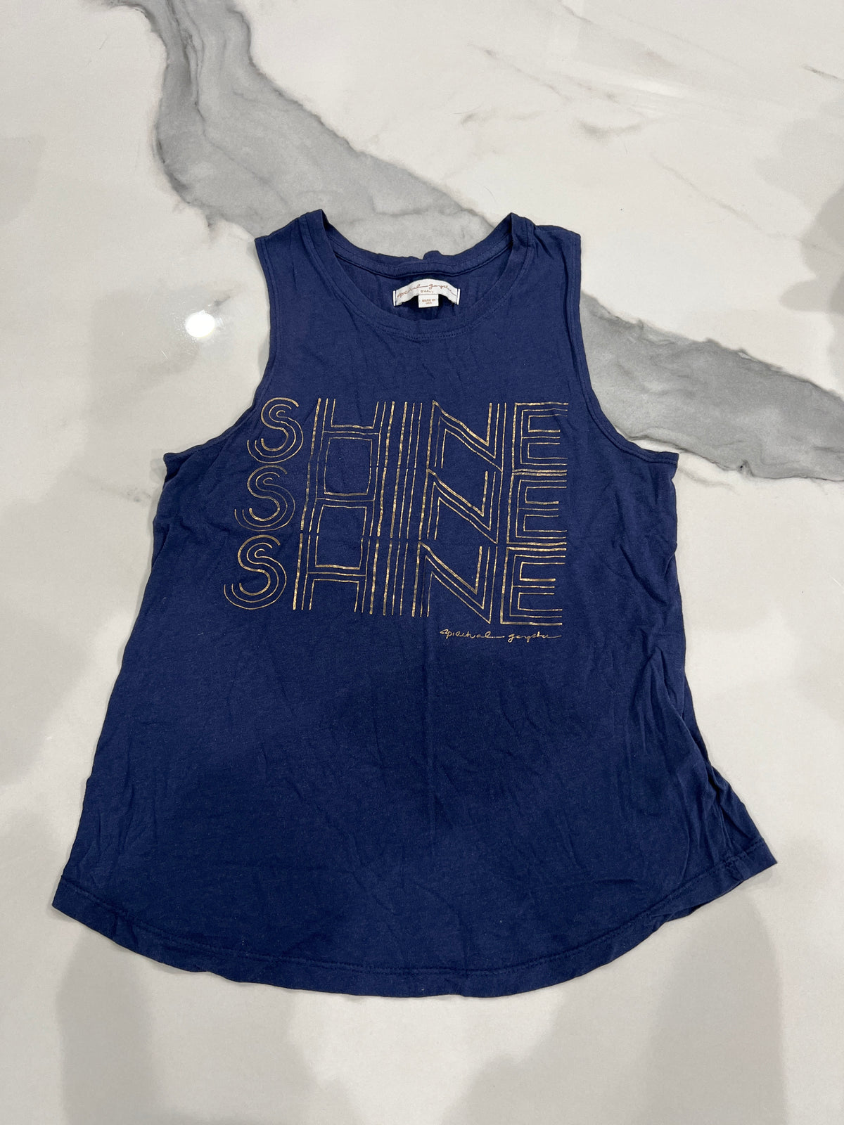Spiritual Gangster tank szS navy w/ gold Shine - size Junior - S (3/5)