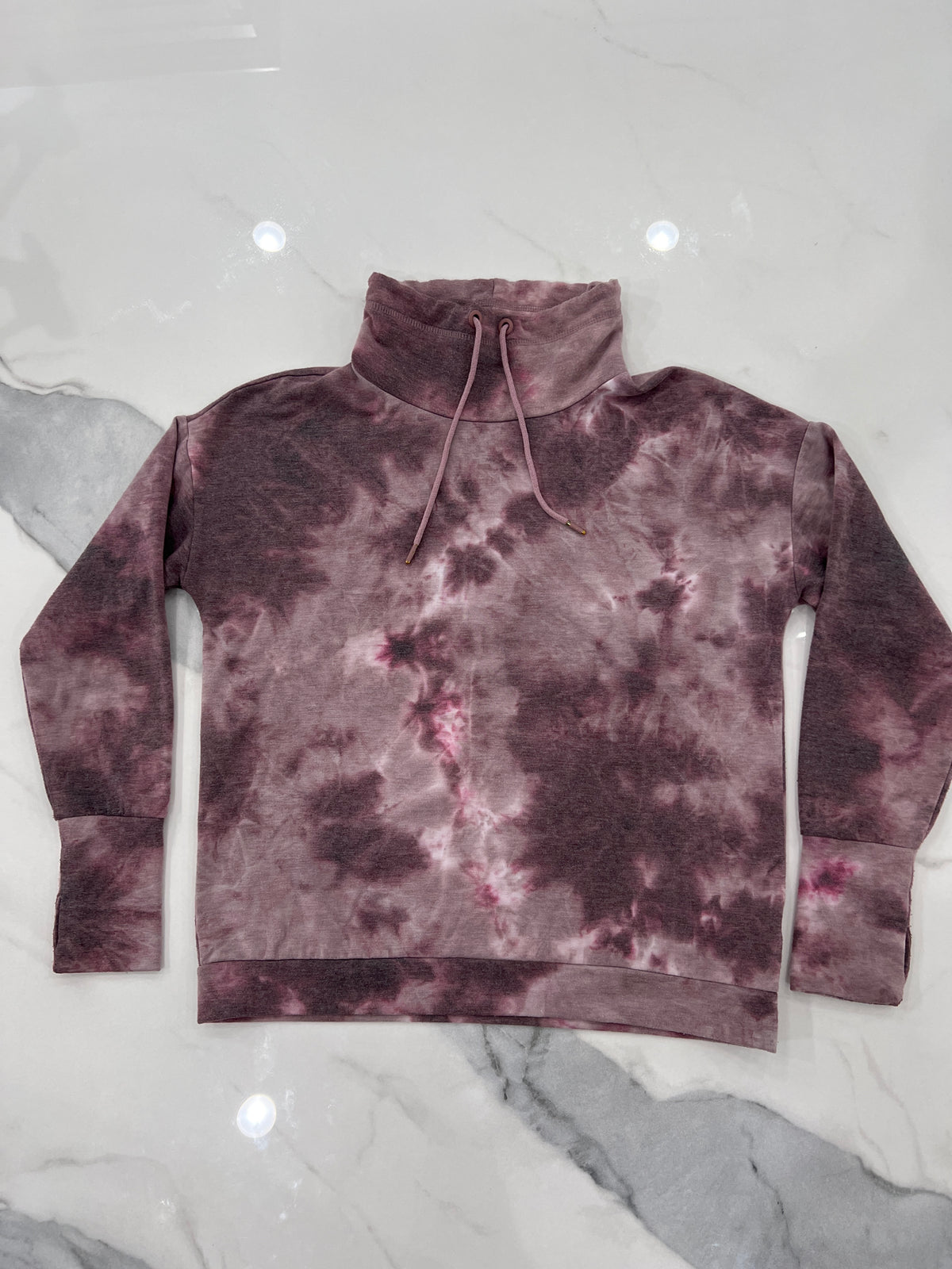 Cozie cowl neck swtshrt SzS prpl tie dye GUC - size Women - S (4/6)