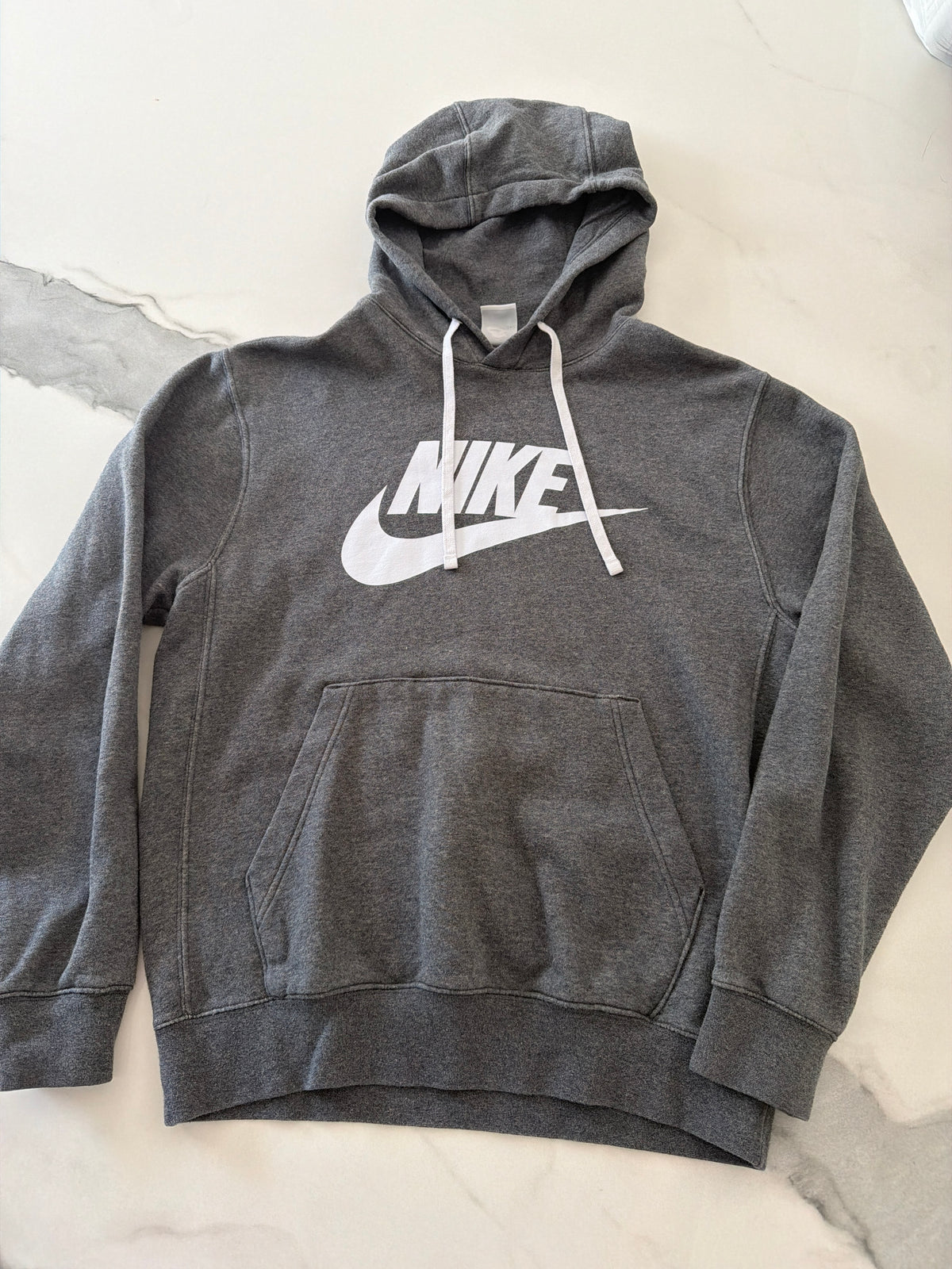Nike GX club hoodie szS dark hthr gray wht - size Teen/Men - S (29-31)