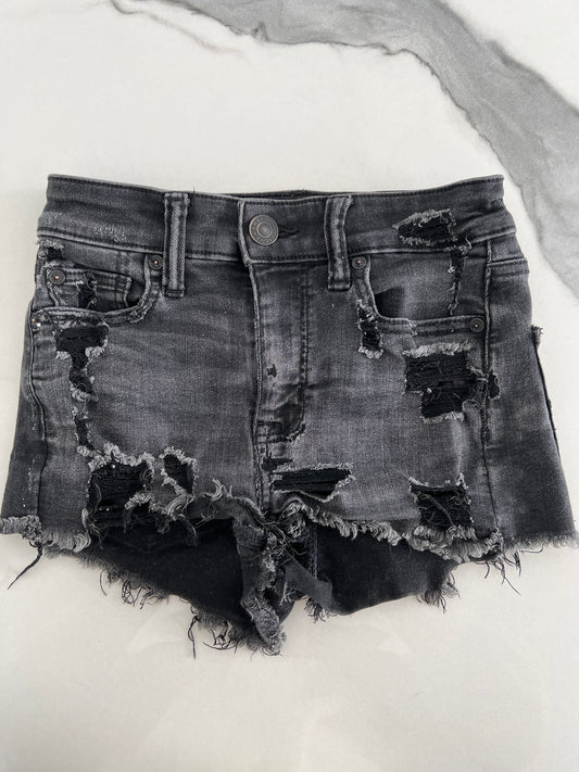 American eagle black Stretch Jean shorts sz00 - size Junior - XS (0/1)