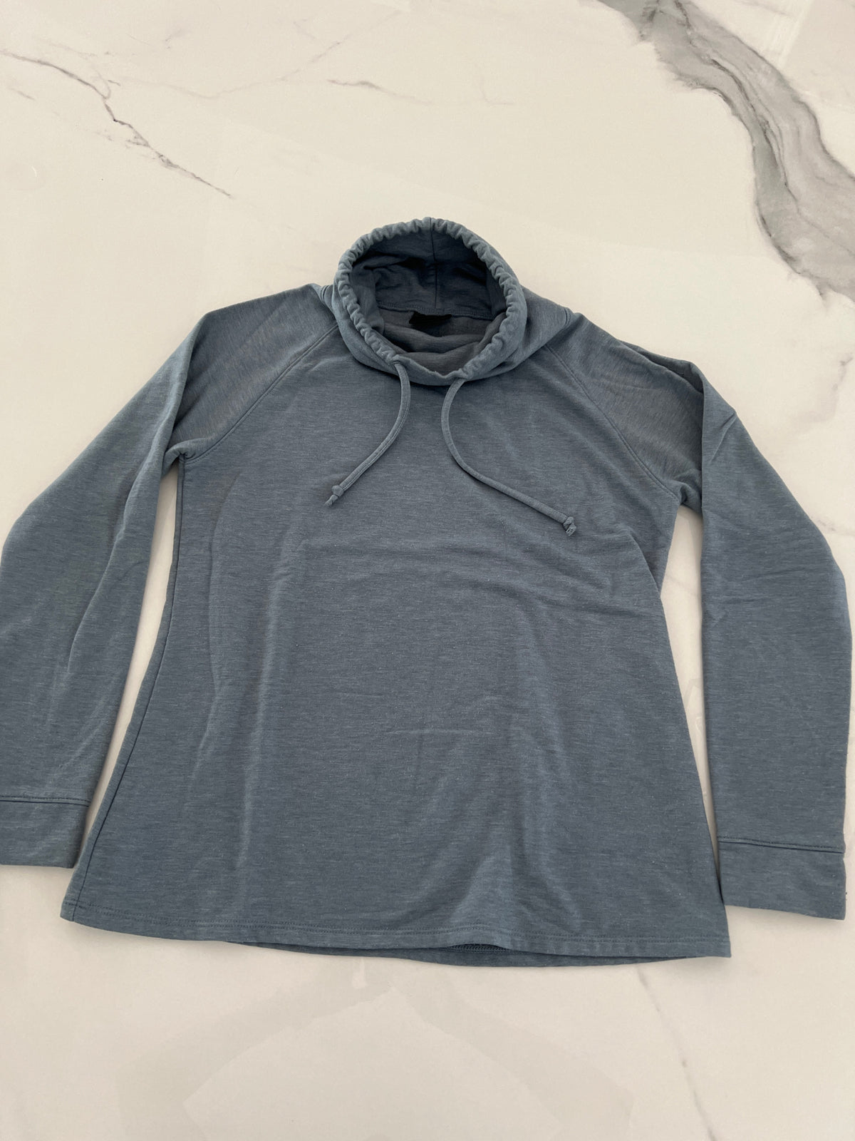 32 Degrees LS blue top SzS cowl neck brushed - size Women - S (4/6)