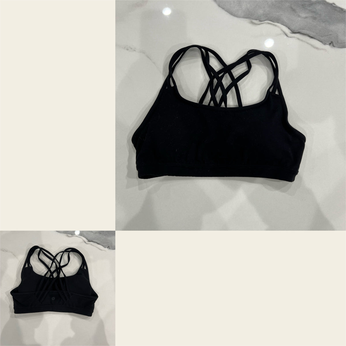 Athleta Fully Focused Sports bra black szS - size Junior - S (3/5)