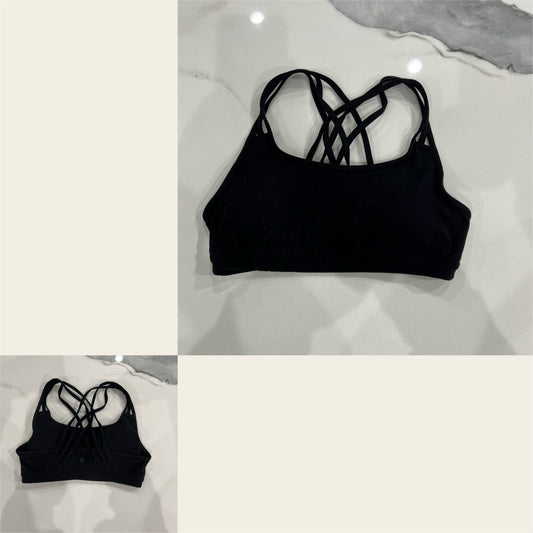 Athleta Fully Focused Sports bra black szS - size Junior - S (3/5)