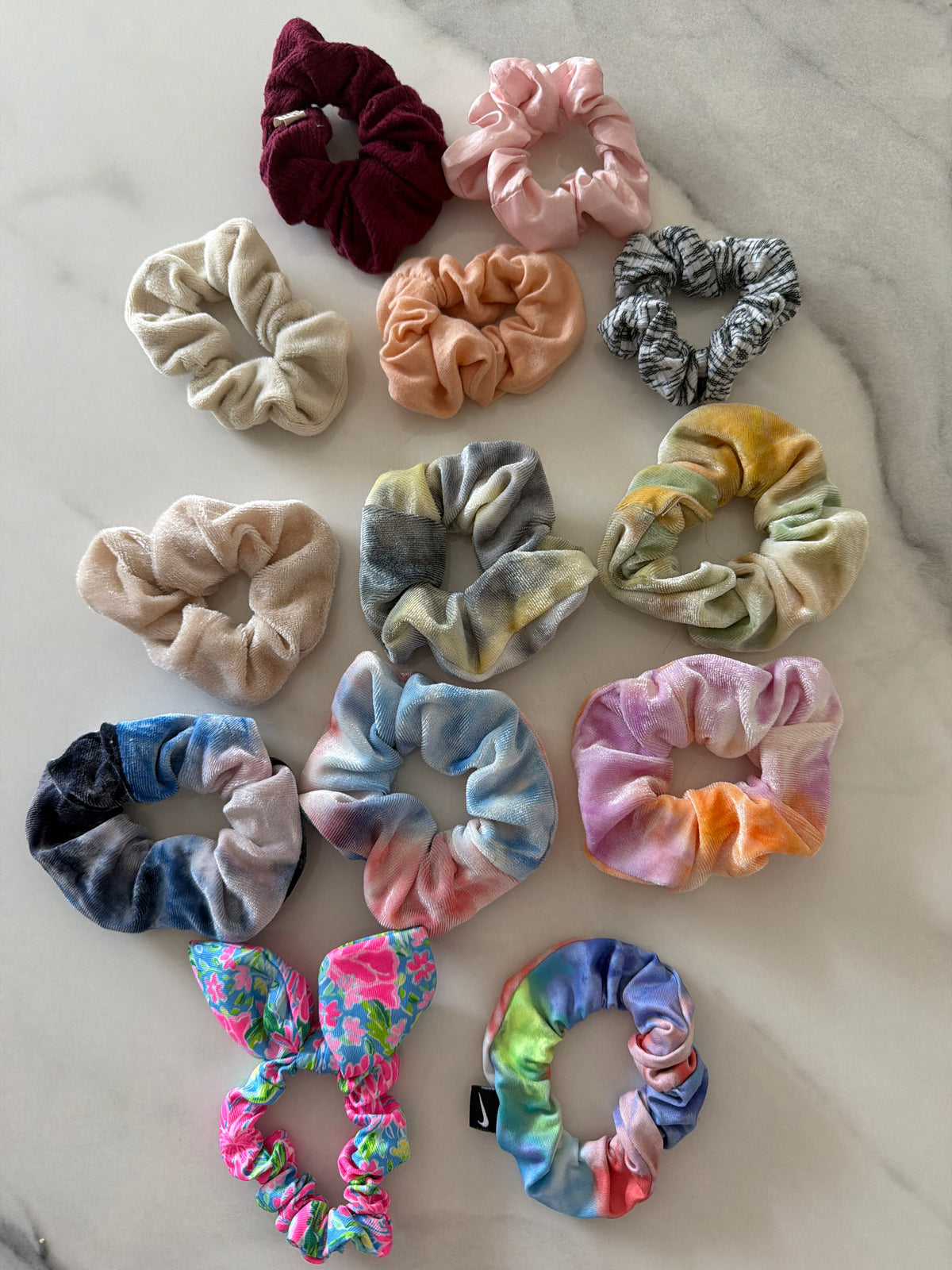 13 hair scrunchie lot EUC