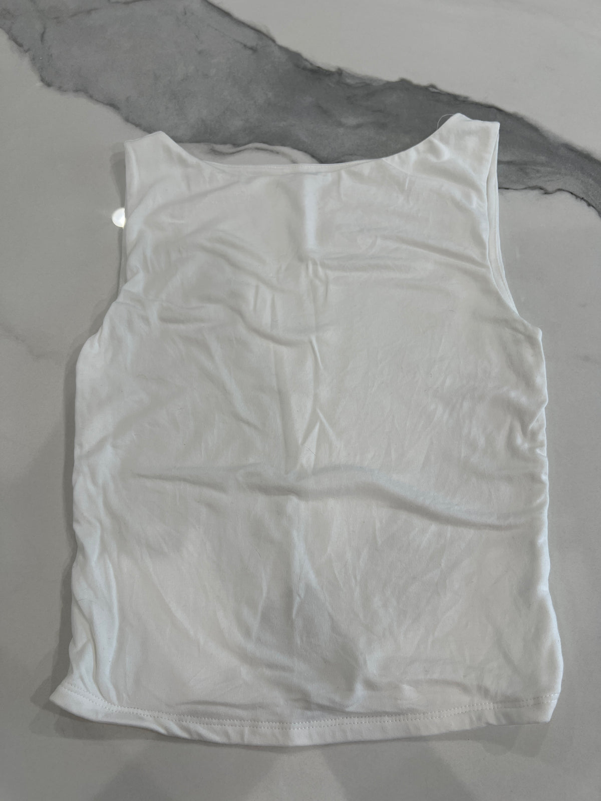 Pink Rose modal blend Tank top Sz S wht - size Junior - S (3/5)