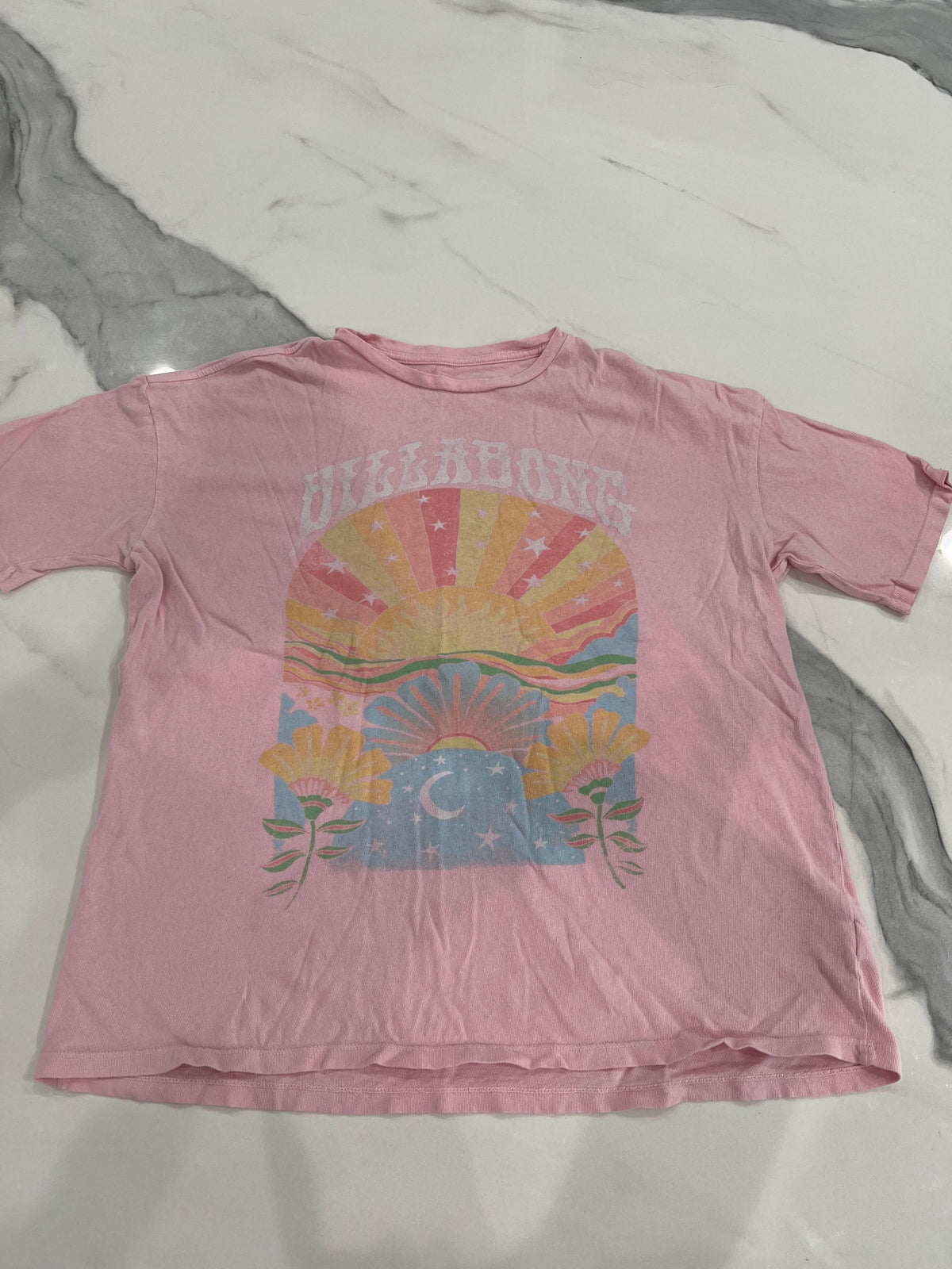 Billabong szS SS top Pink sunset oversized - size Women - S (4/6)