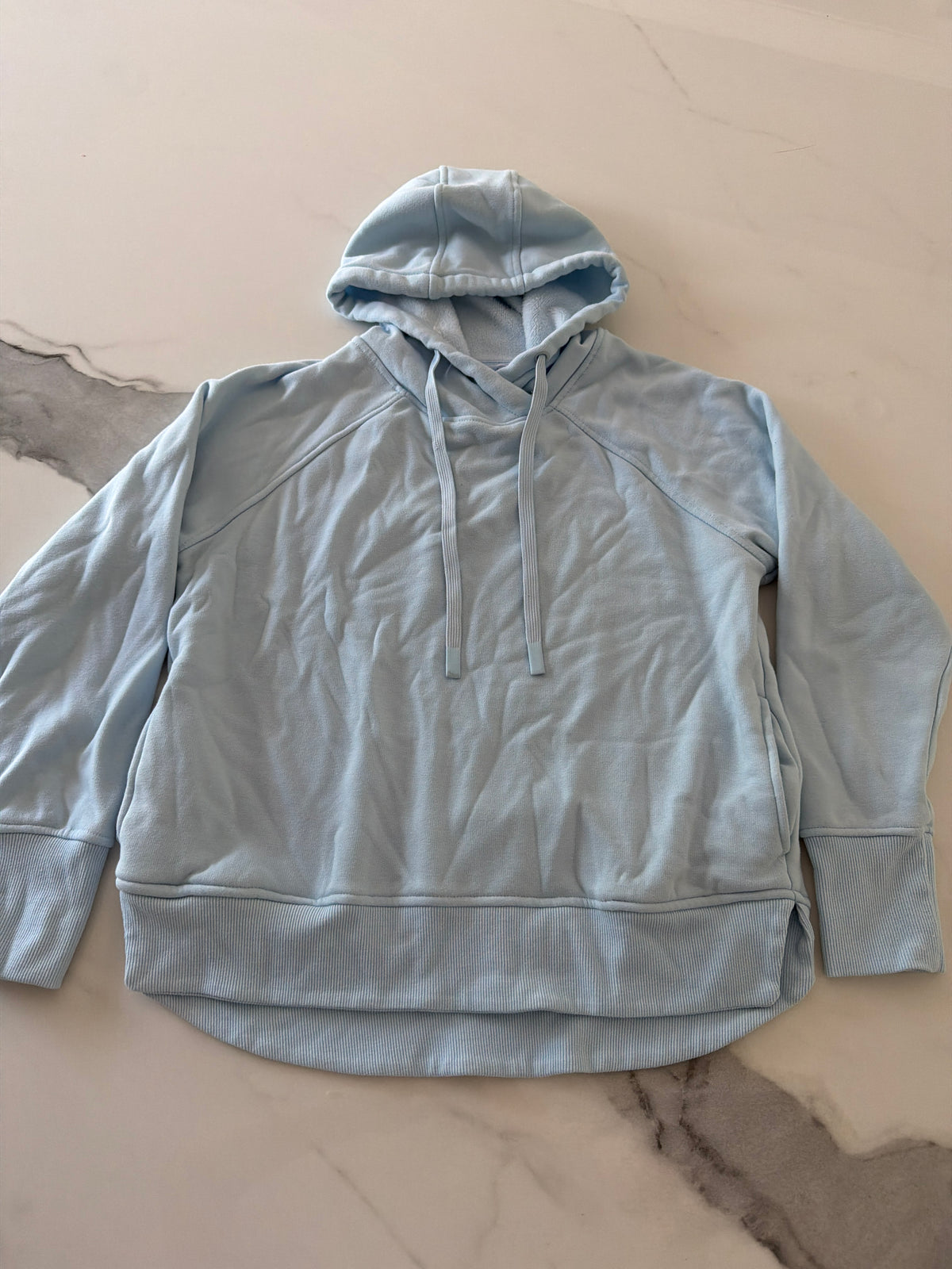Jockey Lt blue hoodie SzS fleece lined EUC - size Junior - S (3/5)