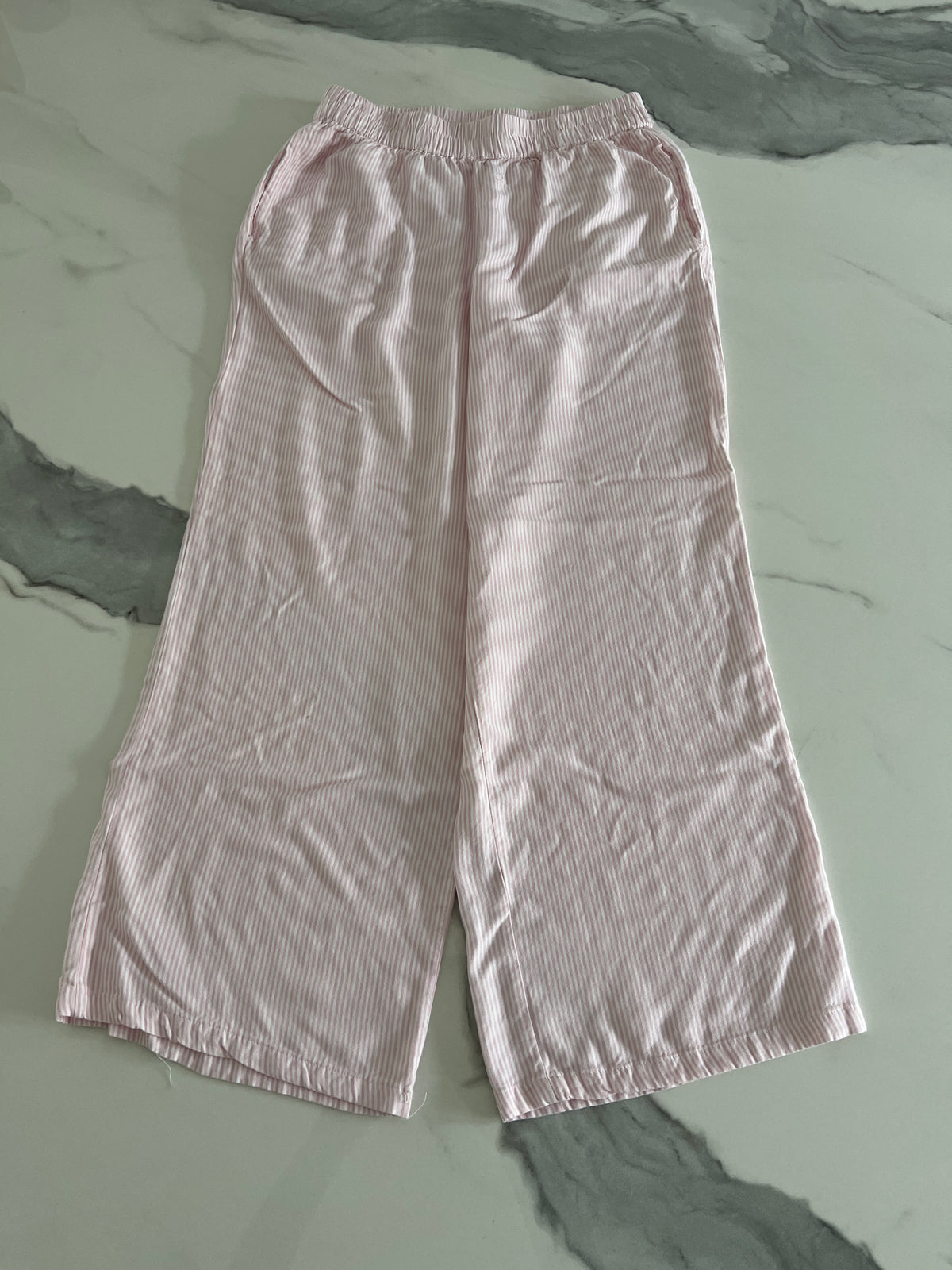 Pink & white striped PJ Pants szM fits lk S EUC - size Junior - S (3/5)