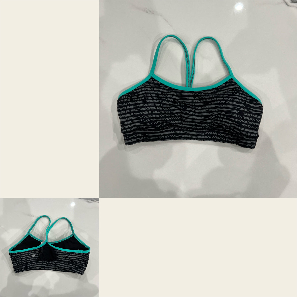 Lululemon Y Flow sports Bra Bali breeze sz8 - size Junior - M (7/9)