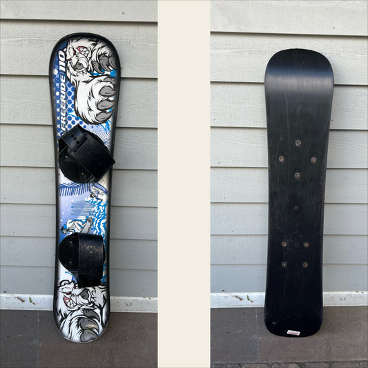 Free ride 110 snowboard Bear #1 GUC straps good