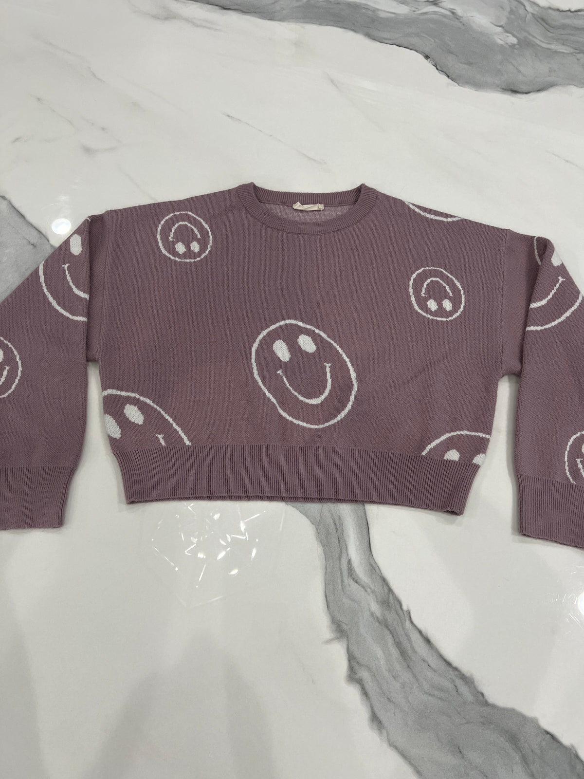 Altar'd State sweater SzM orchid w/wht smiles - size Junior - M (7/9)