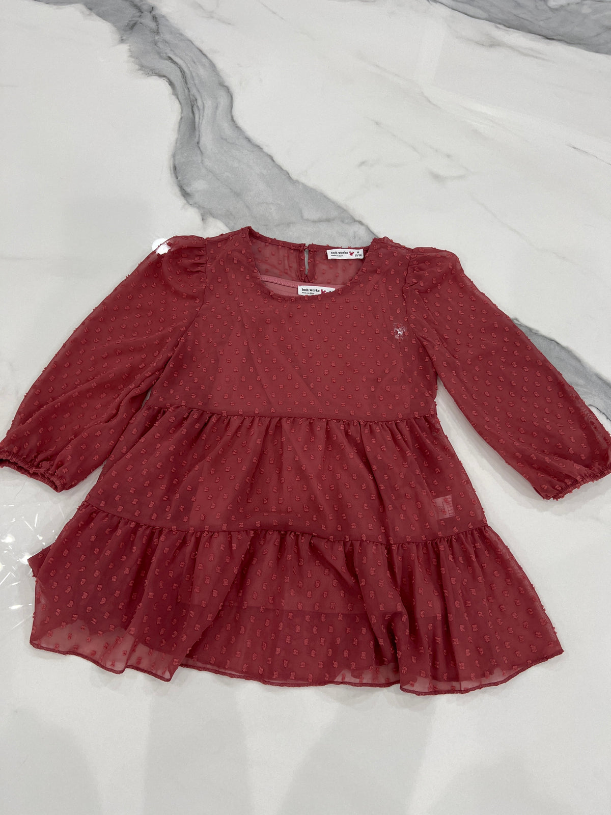 Knitworks pink peasant Top w/ tank Sz 10/12 - size Youth - 12 (L)