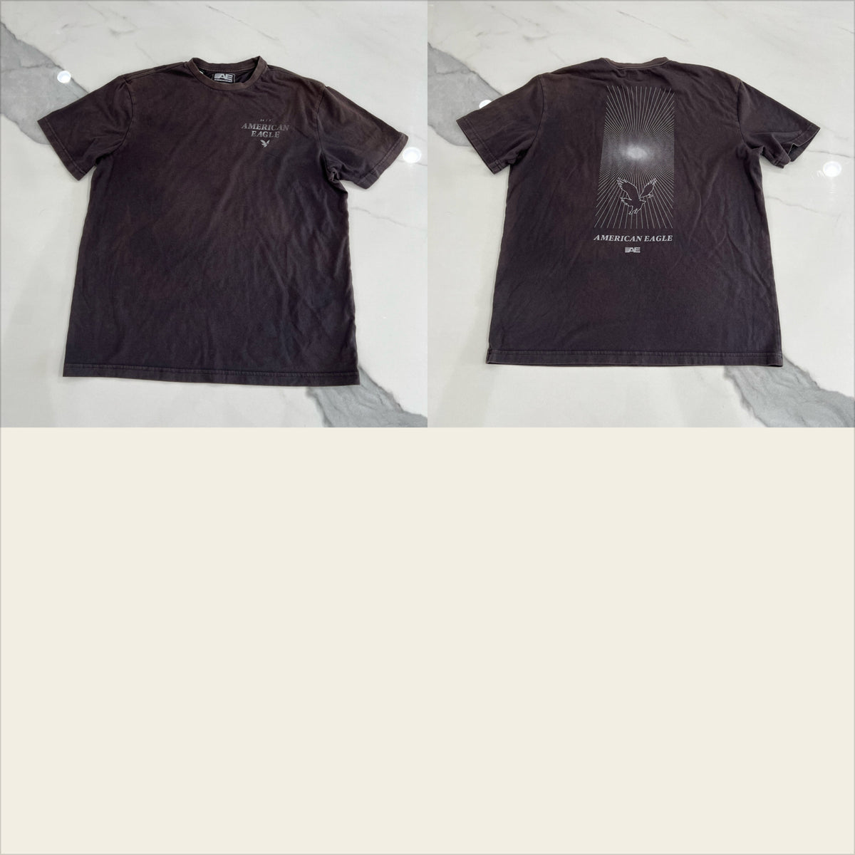 American Eagle SS shirt SzS brown/gray vintage - size Teen/Men - S (29-31)
