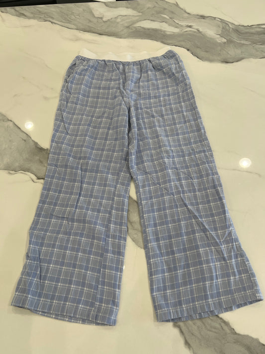 Sincerely Jules pj pants SzL blue/wht plaid - size Junior - L (11/13)