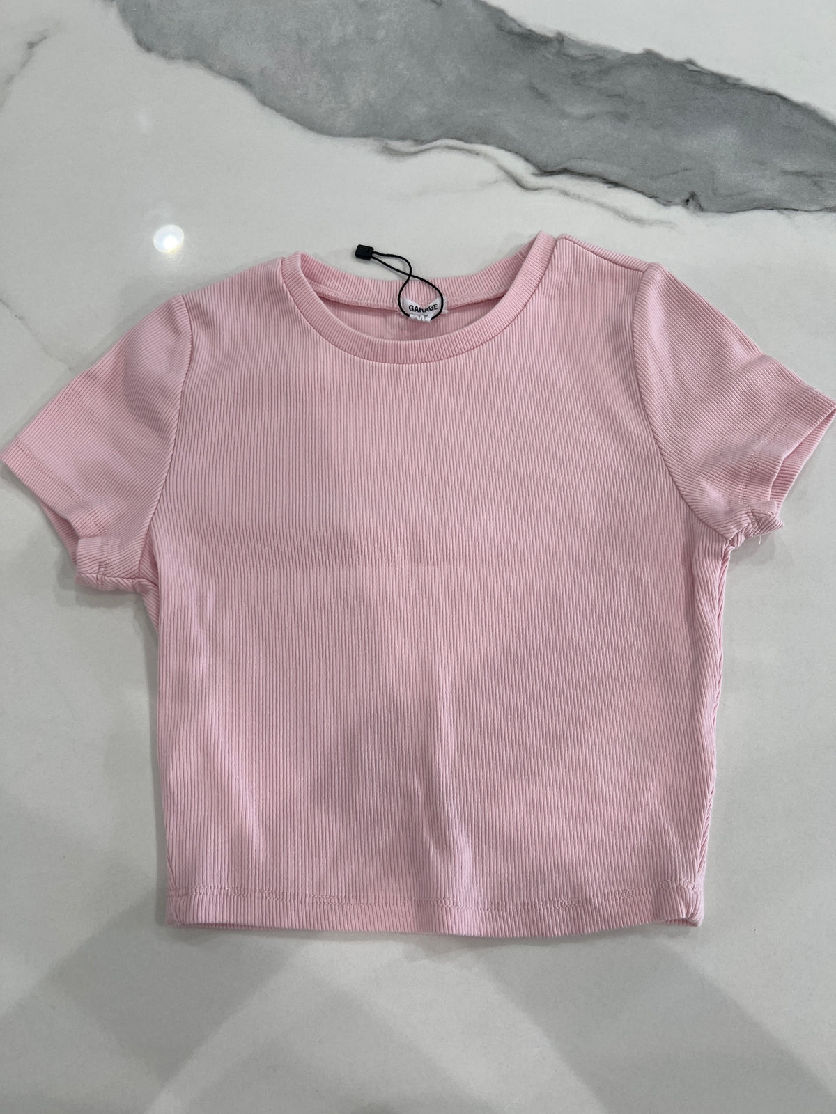 Garage pink SS top szS NWOT ribbed slight cropd - size Junior - S (3/5)