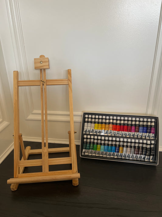 Table Easle & acrylic Paint set 38 tubes