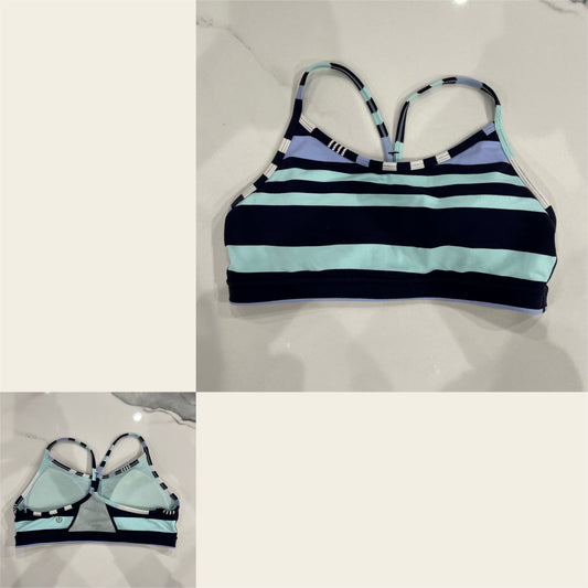 Lululemon Y flow sports Bra sz8 blue/mint/prpl - size Junior - M (7/9)
