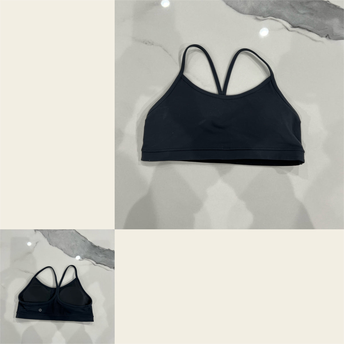 Lululemon Y flow sports Bra sz8 charcoal gray - size Junior - M (7/9)