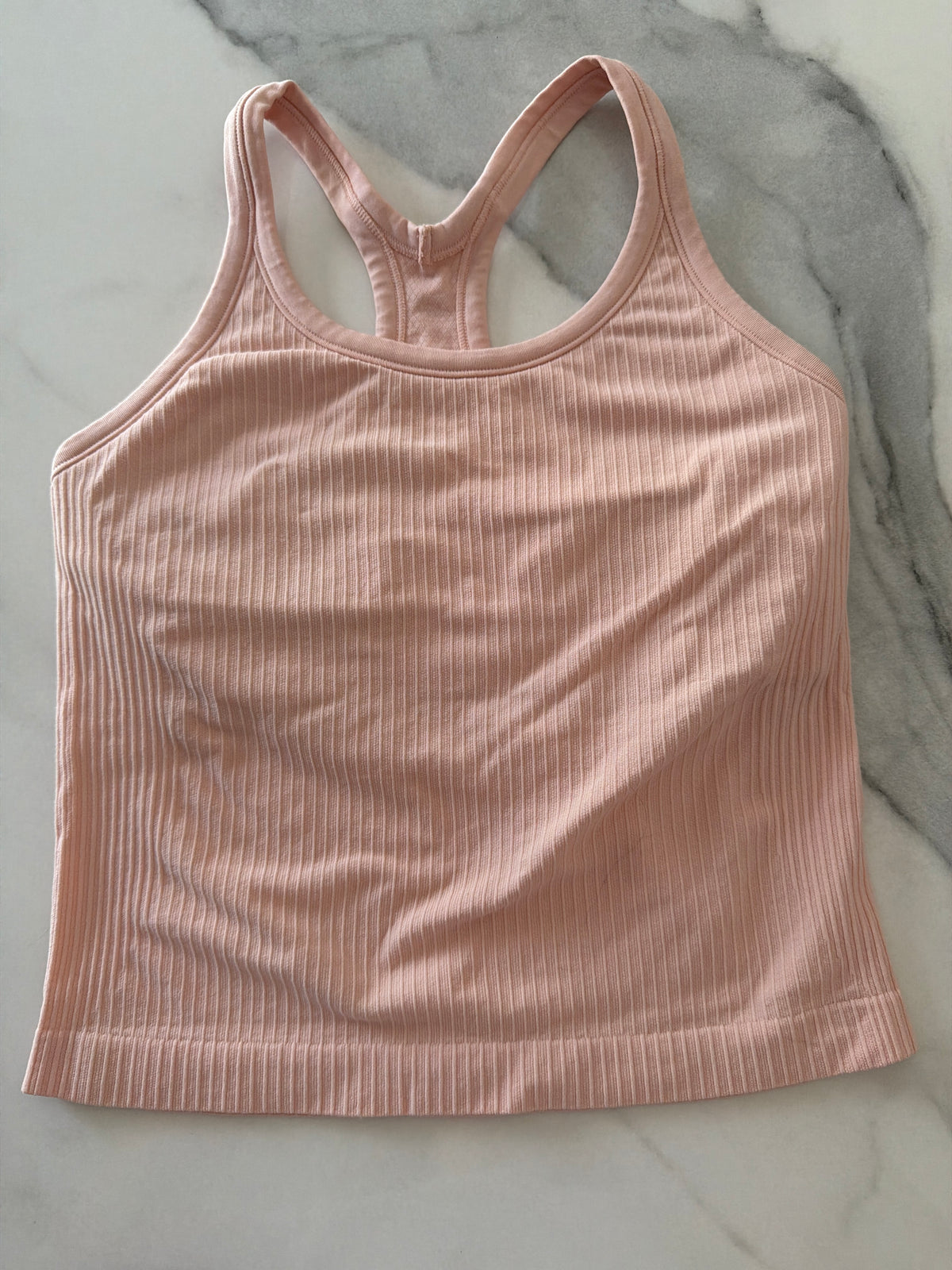 Pink ribbed racerback Crop tank szXS EUC - size Junior - XS (0/1)