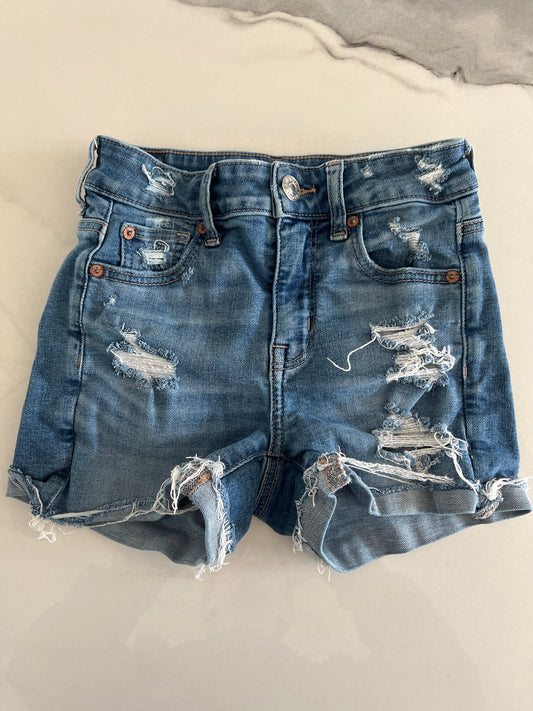 American eagle 000 jean Shorts strtch Med wash - size Junior - XS (0/1)