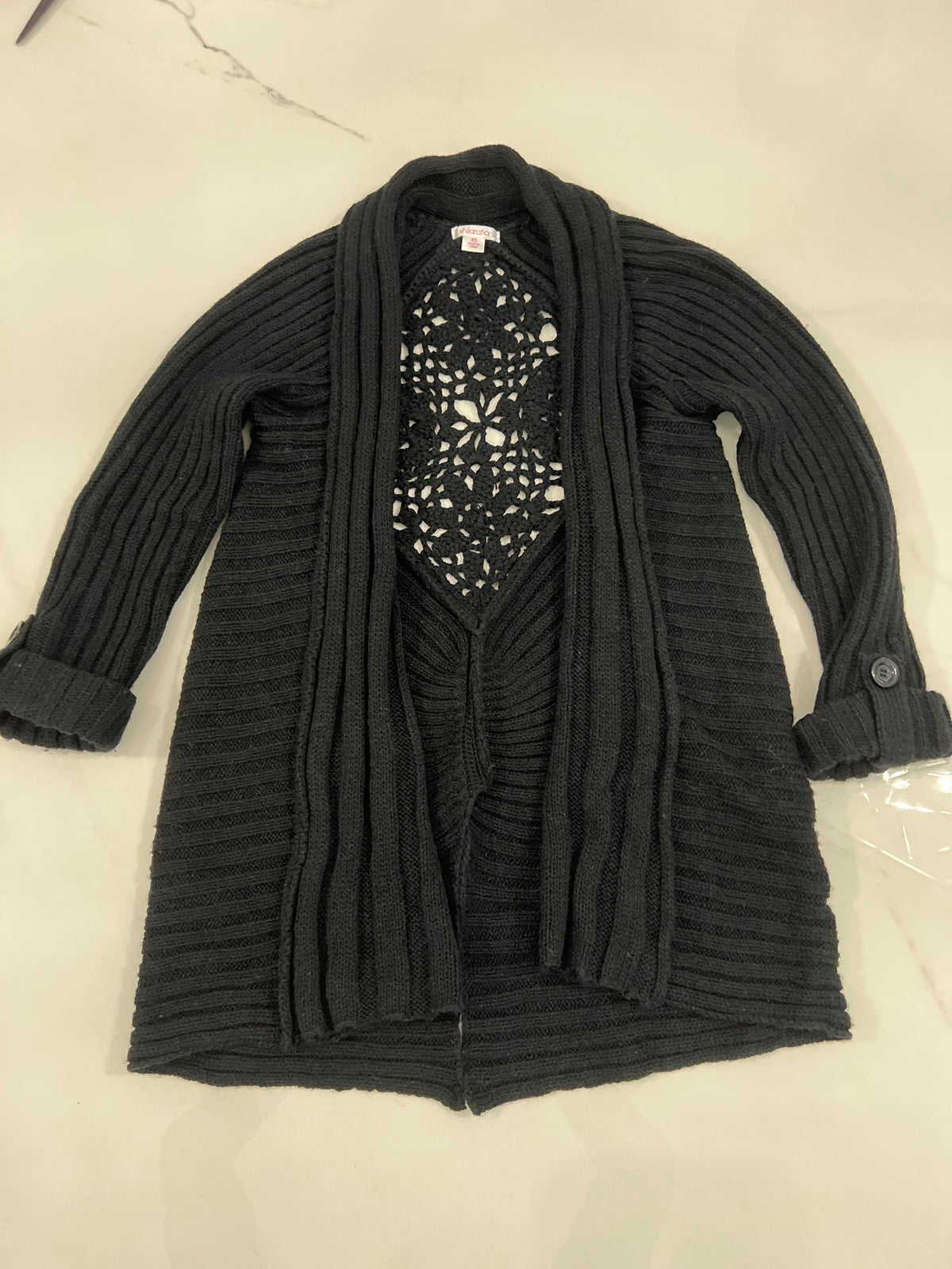 Xhilaration XS sweater Black grandpa cardigan - size Youth - 8 (M)