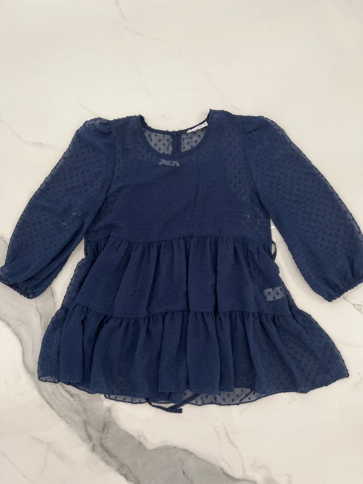 Knitworks blue peasant Tiered top sz16 EUC - size Youth - 16 (XL)