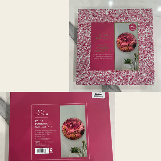 Luxe Decor Paint Pouring Canvas Kit pink NEW